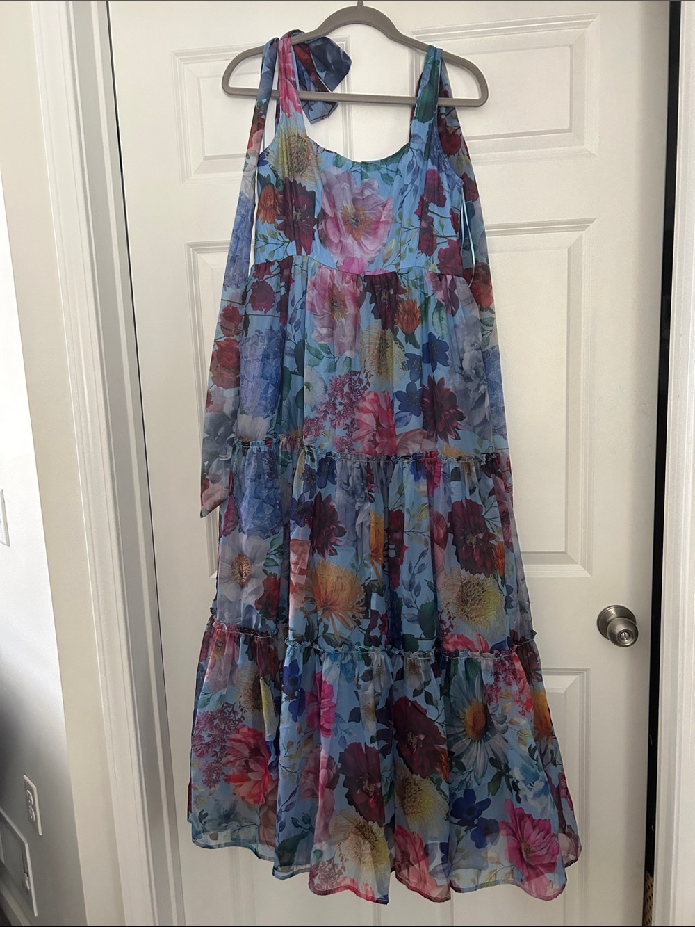 Francesca's Collections Blue Floral Maxi Dress